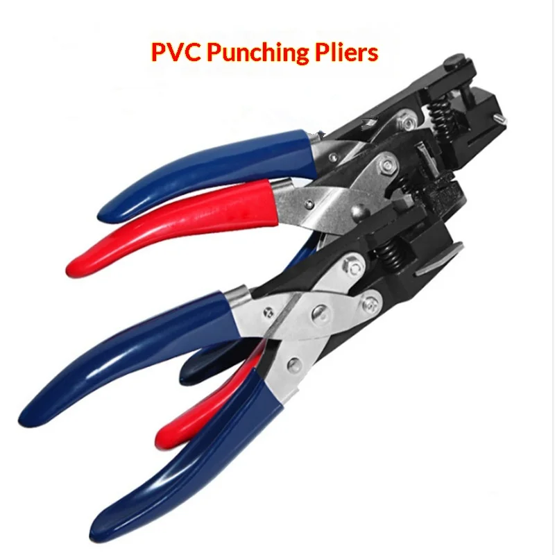 TEBAK Manual PVC Plastic Card Hole 2-in-1 Puncher Handheld ID Card Punching Pliers PVC Punching Pliers