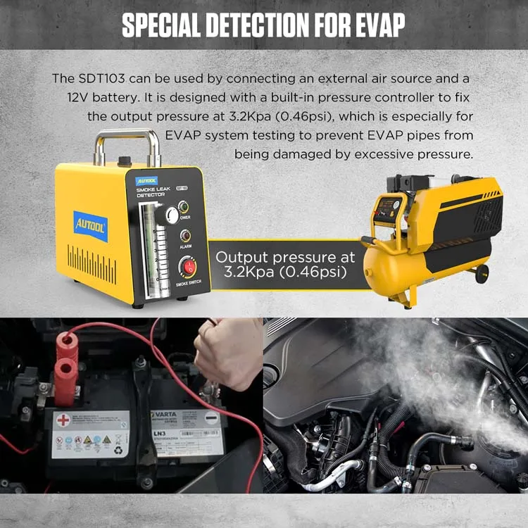 Oem портативный AUTOOL Sdt103 автомобильная система Evay дымовая испытательная машина для автомобиля инструменты электрических транспортных