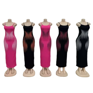 Wholesale New Summer Elegant Fishtail High Waist Hip Tight Sexy Sling Printed Fashion Dress