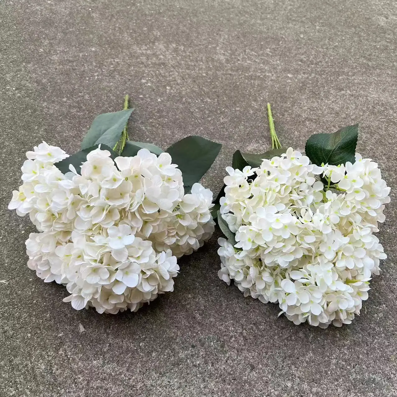 E144 5head Silk Hydrangea White Flowers Artificial Decoration Flowers