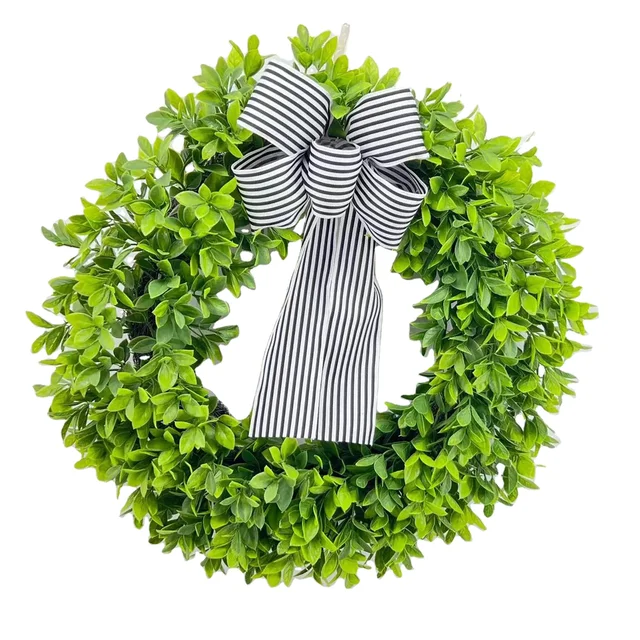 Factory Wholesale Ribbon Bow Wedding Party Artificial Wreath Decorations for Home Wall Decor Wreath Garland