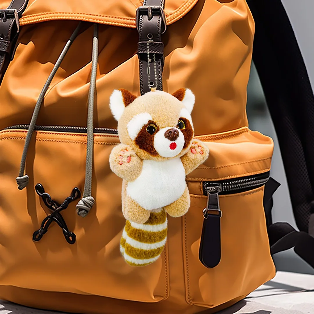 卸売カスタムOEM11cmカワイイアライグマぬいぐるみキーリング