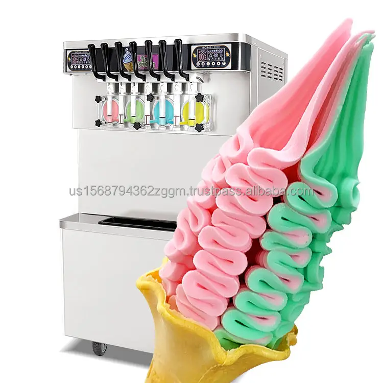 Mini Ice Cream Machine Commercial 7 Flavors Soft Ice Cream Machine/Ice Cream Maker / Frozen Yogurt Ice Cream Machine Maker