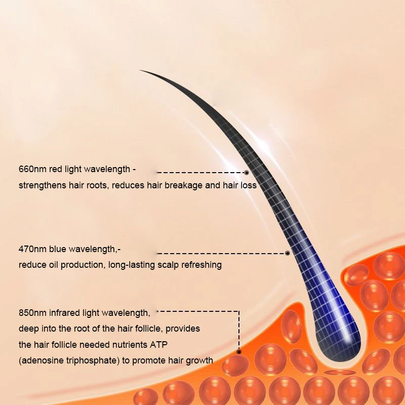 Professional Factory New Arrival Red Blue Led Light Therapy Hat Hair