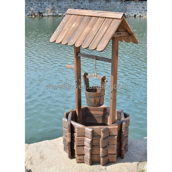 Wood Wishing Well Planter Garden Balcony Decorative Wooden Flower Planters Buy Wishing Well