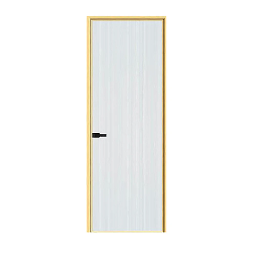 Apartment Estriado Glass Modern Design Casement Door Aluminium Frame Washroom Tempered Glass Swing Doors