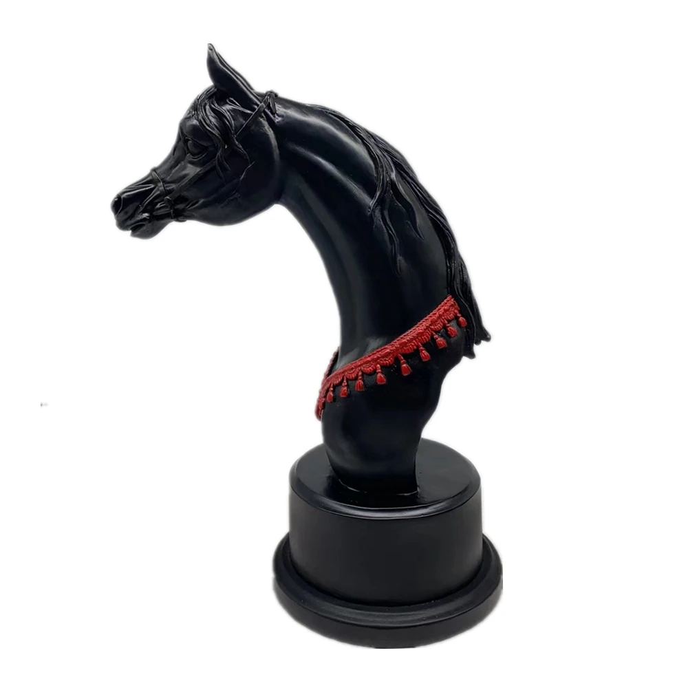 SHUNXU Arabian Horse Trophy Black Resin Arabian Horse Head Sculpture