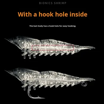 CHEERY Highly Simulated 9cm 3.8 Grams Soft Bait Shrimp/Luya Carp Target Species Bottom Shrimp Hook Slot Plastic for Cross-Border – Soft Lure – view 4