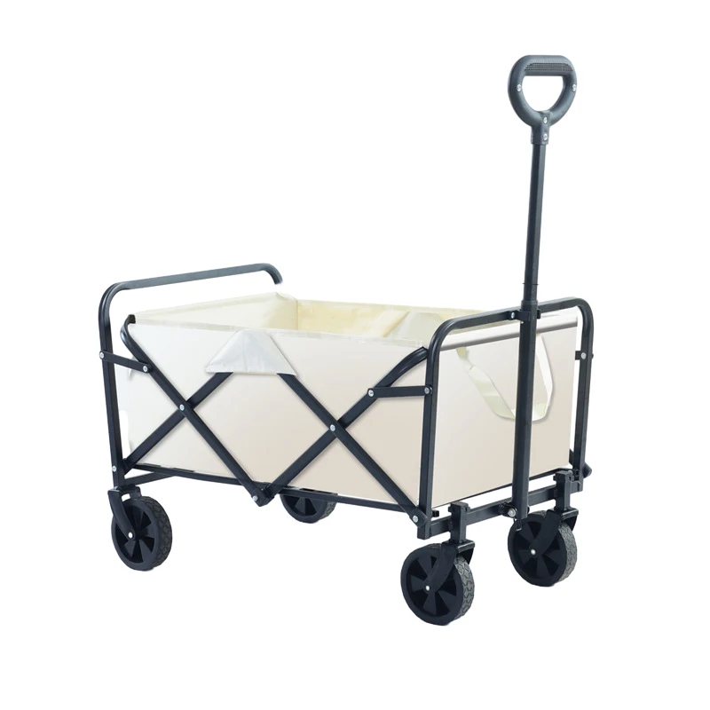 Outdoor Picnic 4-Wheeled Trolley Shopping Trolley Cover Plate Folding Cart For Camping Trolley
