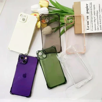 Customized OEM Silicone Phone Case Cover TPU Transparent Protective Shell for iPhone 15 14 13 12 11