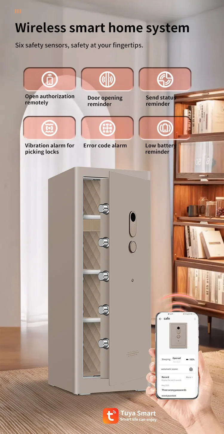 CEQSAFE TUYA APP WIFI  Anti-Theft Safe Box Steel Digital Safe Box with Strong Electronic Digital Lock for Home Safety manufacture