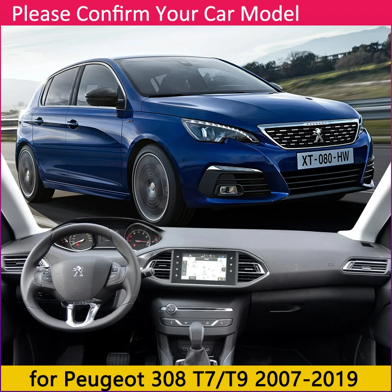 Tapis Tableau De Bord Peugeot 308/RCZ 2010-2015 - Noir, Anti-éblouissement, Protection UV