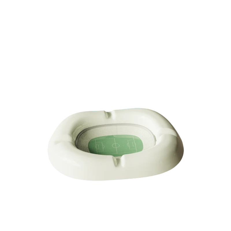 OEM Crafts Manufacturer Custom Shape Innovative Retro Modern Football Soccer Outdoor Stadium Sports Field Ceramic Cigar Ashtray