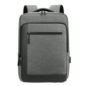 15.6 17 Inch Water-Resistant Polyester Laptop Backpack USB Charging Port Anti-Theft Solar Panel Casual Business Travel Backpack