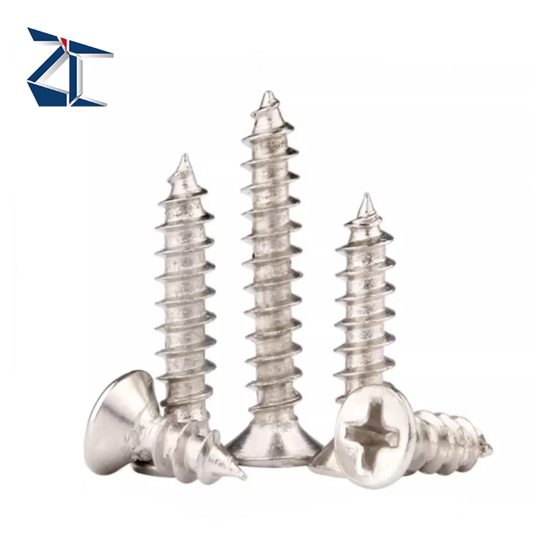 Fast delivery Stainless Steel Self-Tapping Screw Countersunk Head Cross Recessed with M3 M5 M8 M6 M2 Threads Binding Type screws