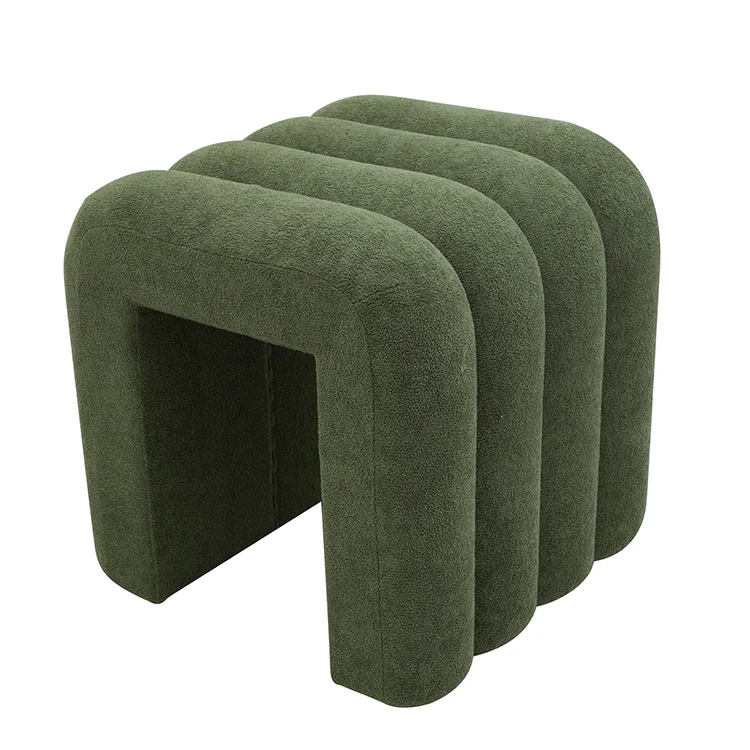 Custom Modern Luxurious Square Functional Stool Fabric Boucle Decorative Ottoman