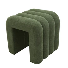 Custom Modern Luxurious Square Functional Stool Fabric Boucle Decorative Ottoman