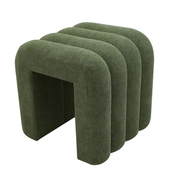 Custom Modern Luxurious Square Functional Stool Fabric Boucle Decorative Ottoman