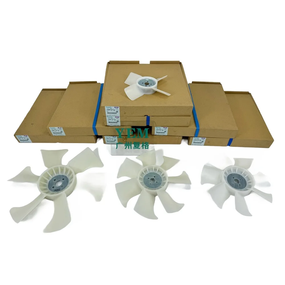 Machinery Engine Parts S2800 V1100 V1200 V1305 Fan Blade for Kubota Excavator Parts