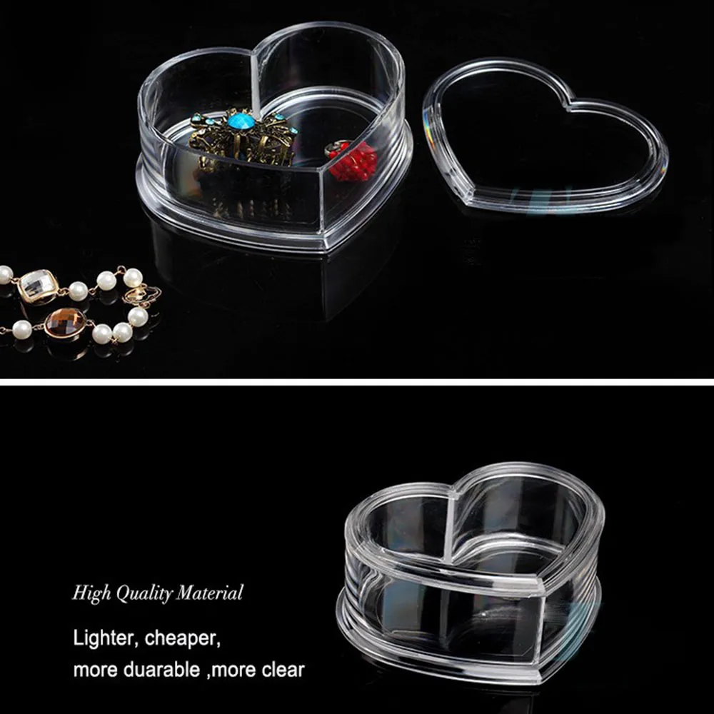Cross Border Transparent Love Shaped Desktop Miscellaneous Jewelry Display Storage Makeup Organizers