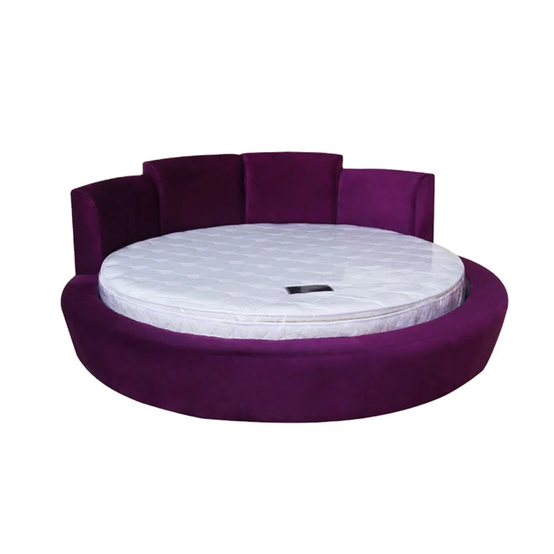 Oem Modern Letto Matrimoniale 1set Soft Round Bed Frame Queen