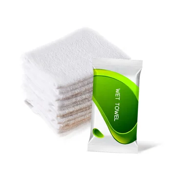 Private Label Custom Logo Single Wrap Refreshing Towel Wet Towels for Restaurant Airline Use Wet Towels