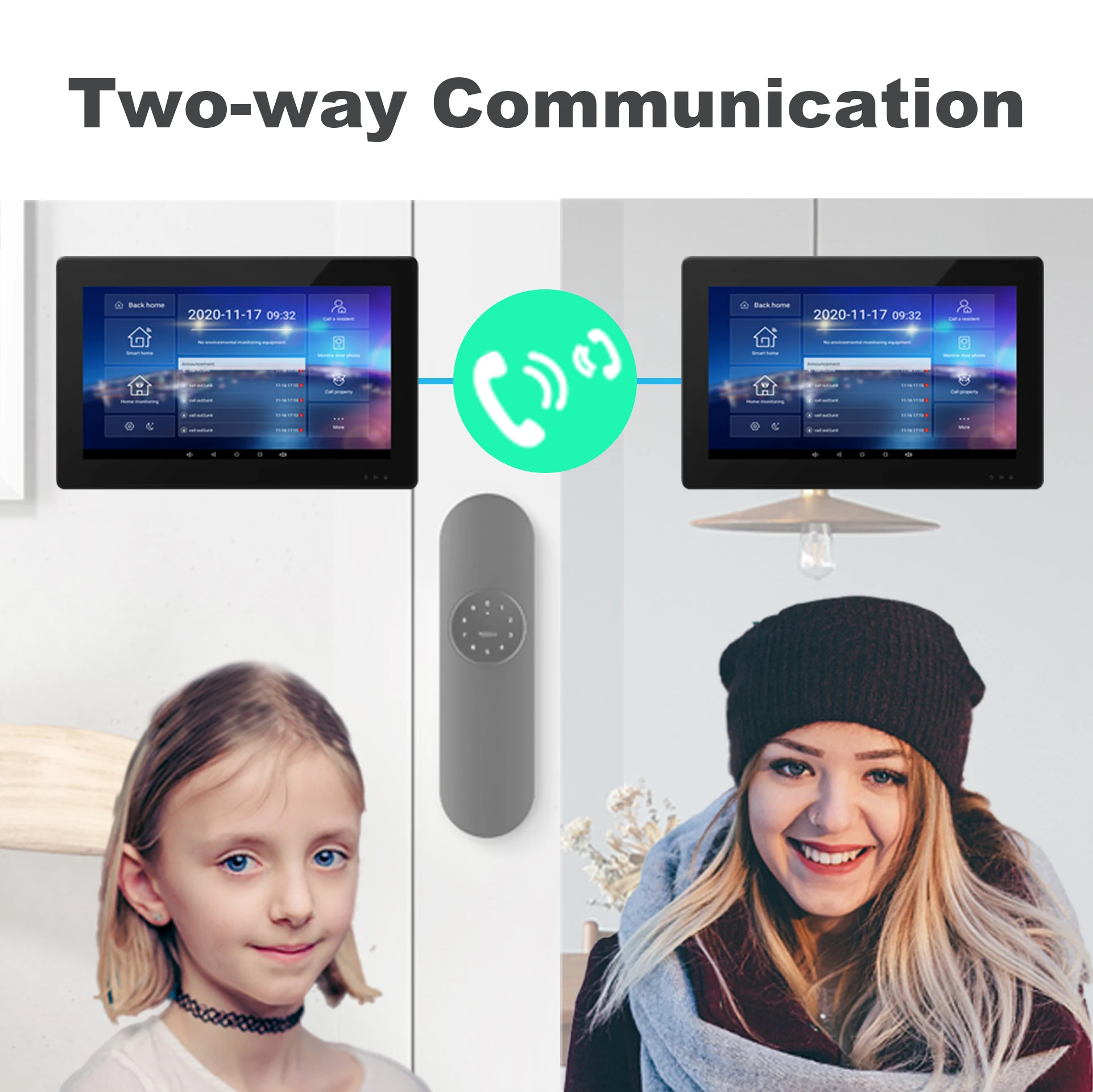 2 Way Intercom System 10 Inch Video Door Phone Smart Home Android Os ...