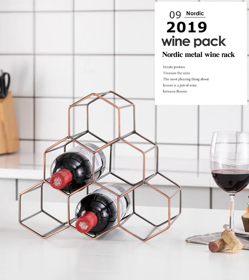 Modern Luxury Metal Three-layer 6-Hole Wine Rack in Wholesale Price Stylish Wine Storage Rack