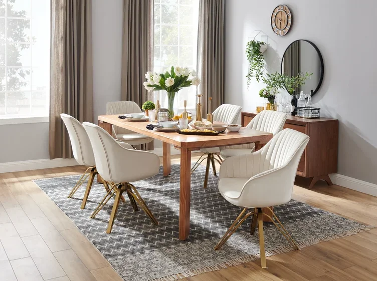 Nordic Modern Style Design With Metal Rotating Legs Velvet Leisure Armchairs Living Room Dining Chairs Bedroom Swivel Chairs