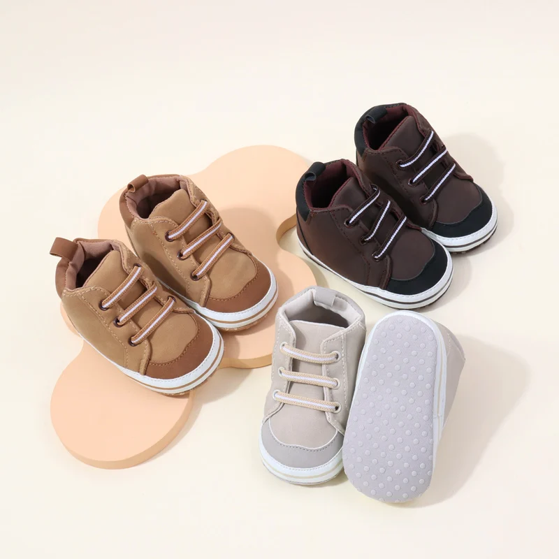 2024 New Arrival Breathable Soft PU Leather Baby Boy Shoes Light Weight Flat Anti-Slip for Spring and Autumn