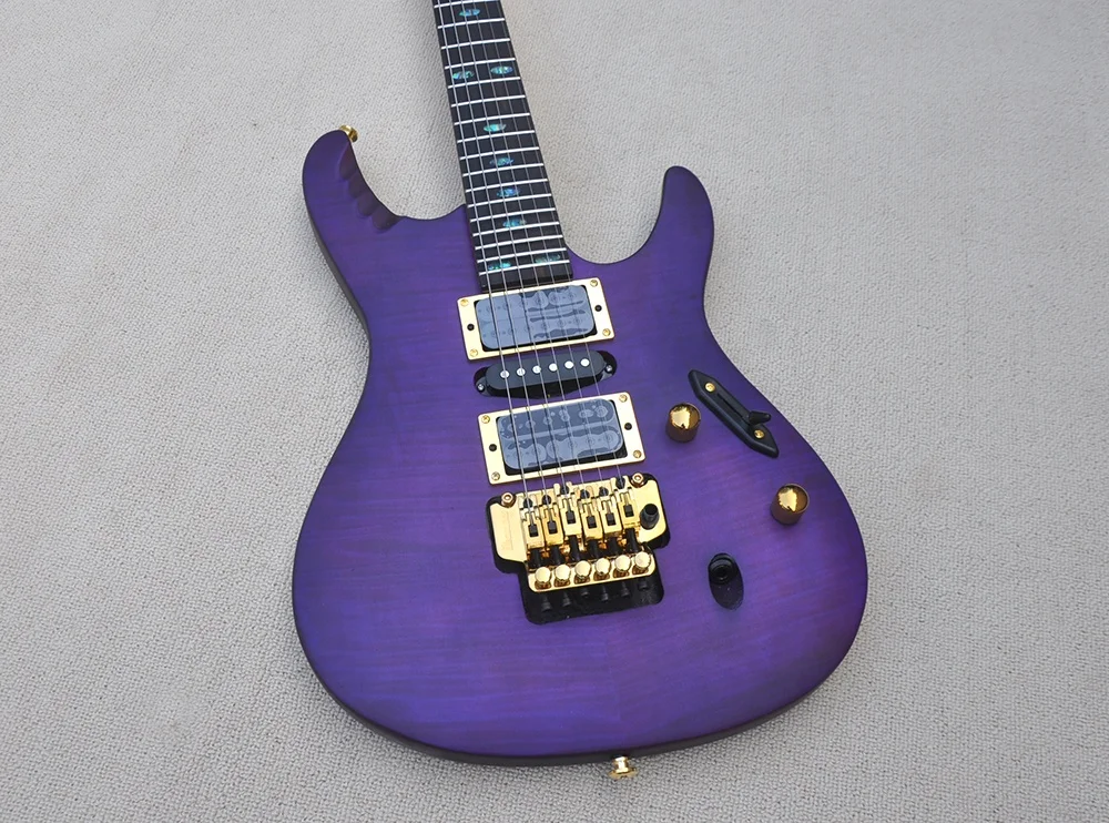 Custom Matte Purple Electric Guitar With Floyd Rose Bridge Oem