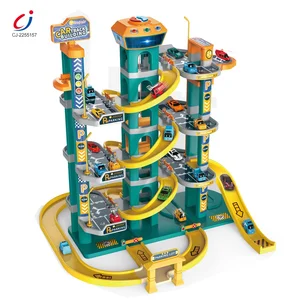 Chengji Multilayers Track Parking Slot Toys Kids Educational Diy Assembly Rail Cars Garage Electric Lift Track Parking Toy