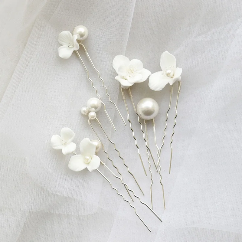 Pasadores Pelo Perlas Plata Pinzas Para El Pelo Con Diamantes Y Perlas - Set De 3 Piezas Plateadas Para Novias Y Eventos Joyería Pelo Elegante