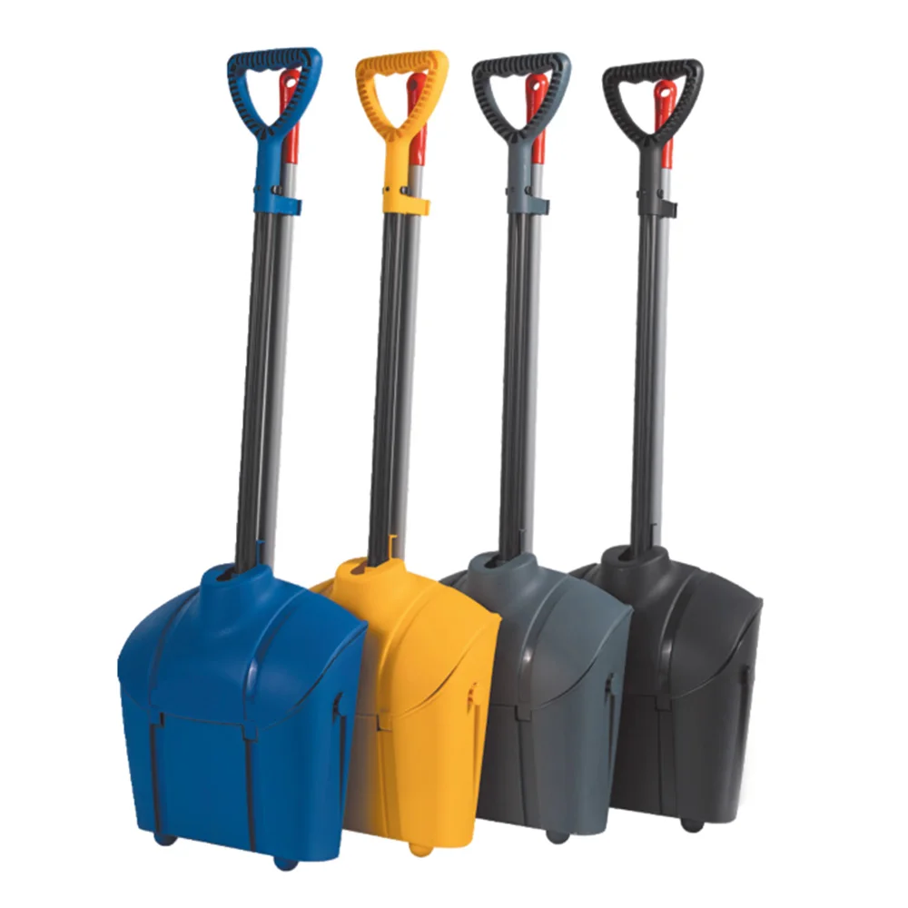 Smart Floor Sweeper Cleaning Set Plastic Dustpan with Lid and Wheels Brooms & Dustpans
