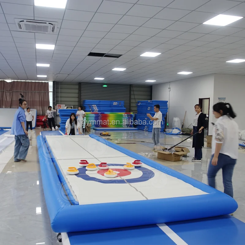 Factory Wholesale Artificial Synthetic Inflatable Ice Rink Curling Game Boards Curling Lanes Curling Stone for Team Build