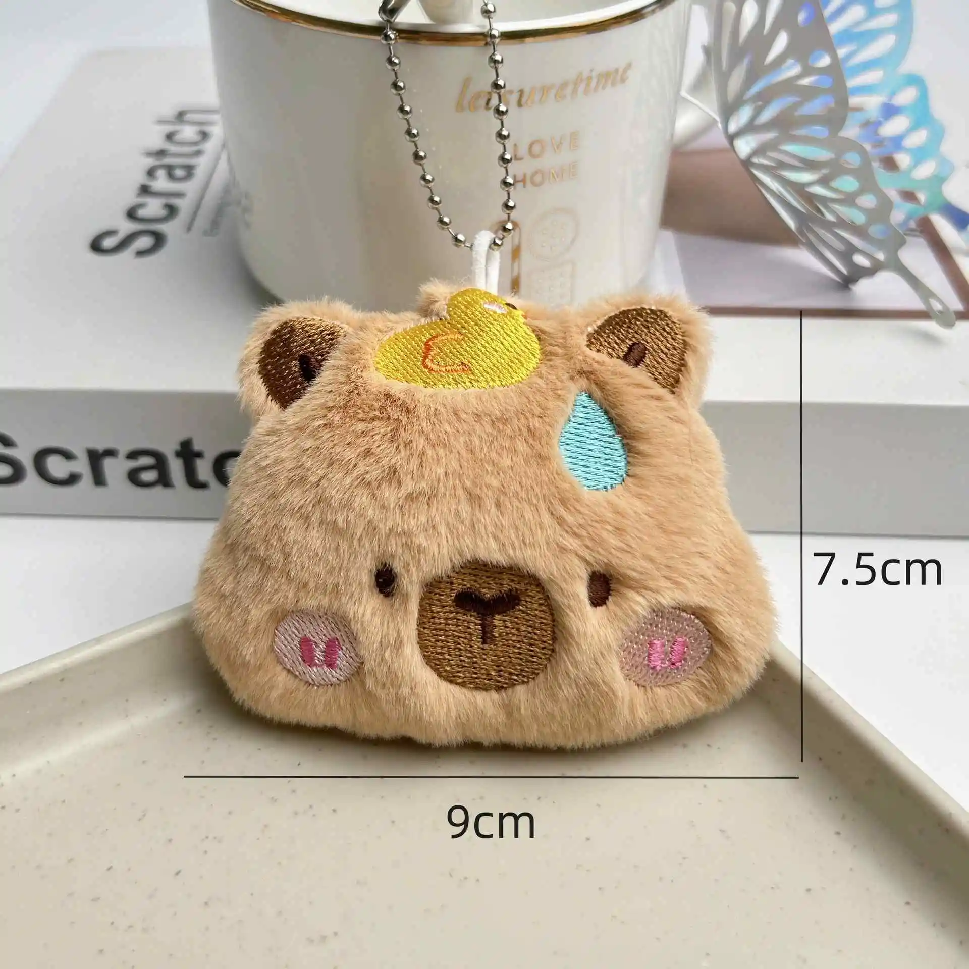 かわいい面白い顔のカピバラぬいぐるみキーホルダーおもちゃハッピー