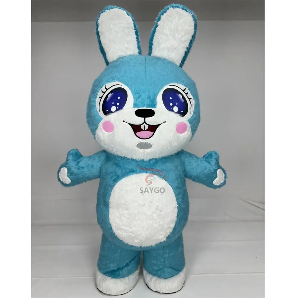 Custom 2m/2.6m High Advertising Inflatable Adult Bunny Suit Halloween Walking Mascot Costume Anime Rabbit Inflatable Costume