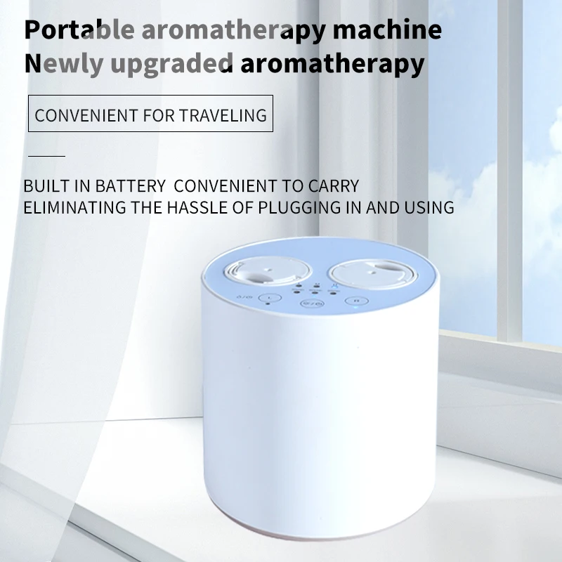 Wireless Pure Essential Waterless Aroma Diffuser Smart  Essential Oil Car Nebulizer  with 2 Flavors Change  Conveniently