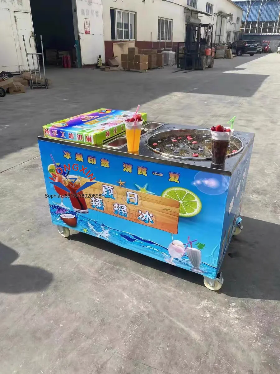 Thai Cola & Sprite Smoothie Maker Machine Trolley Ice Cream & Smoothie Machine with Motor Core Components