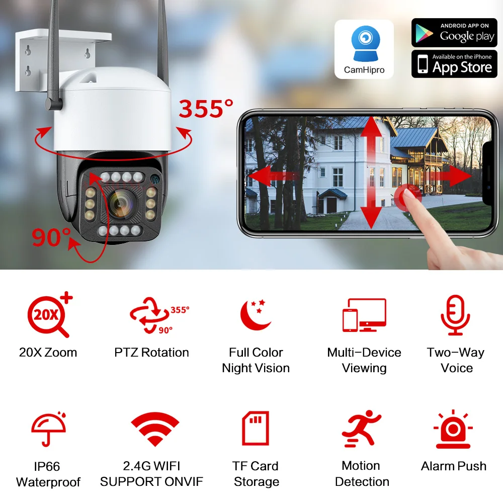 Smart 1080P 20X Two-Way Audio Camhi P2P Auto Tracking 4G Ip Ptz