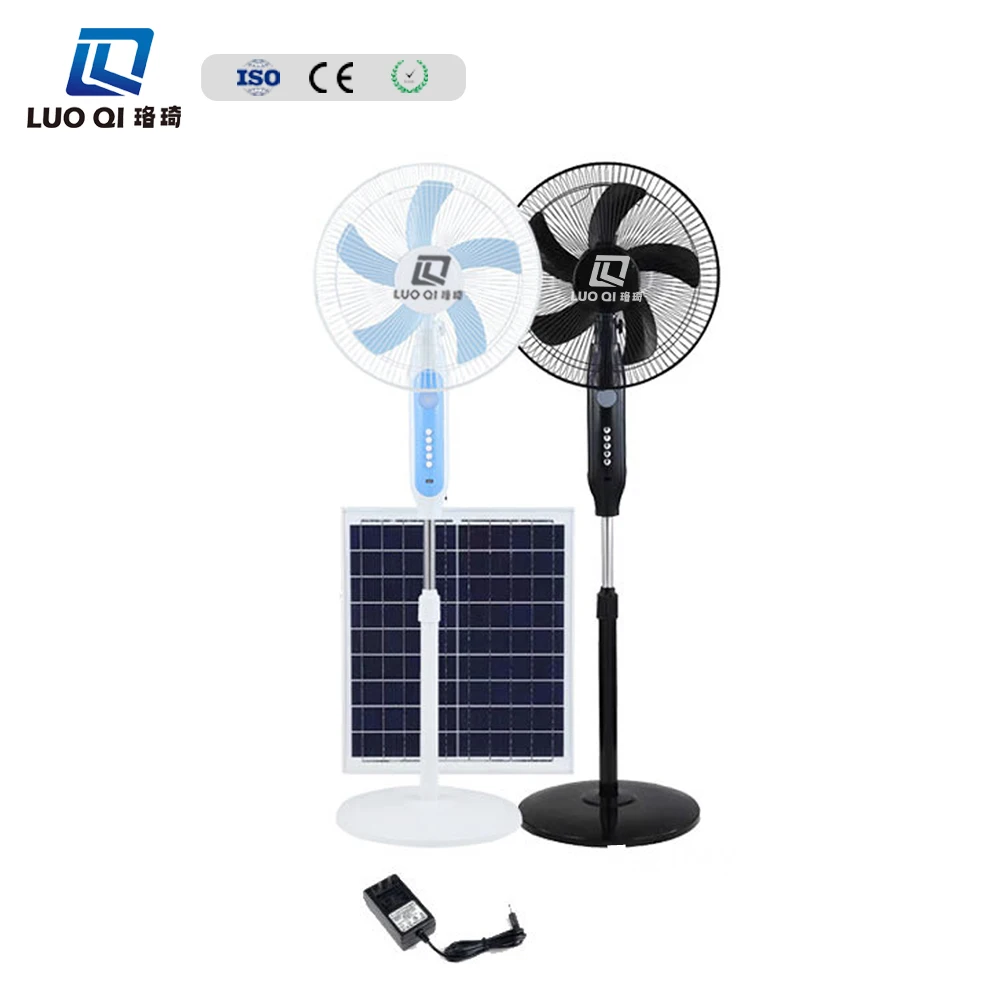 16 Inch With Solar Panel Home Portable Stand Two Charging Methods Rechargeable Indoor Outdoor Electric Solar Fan