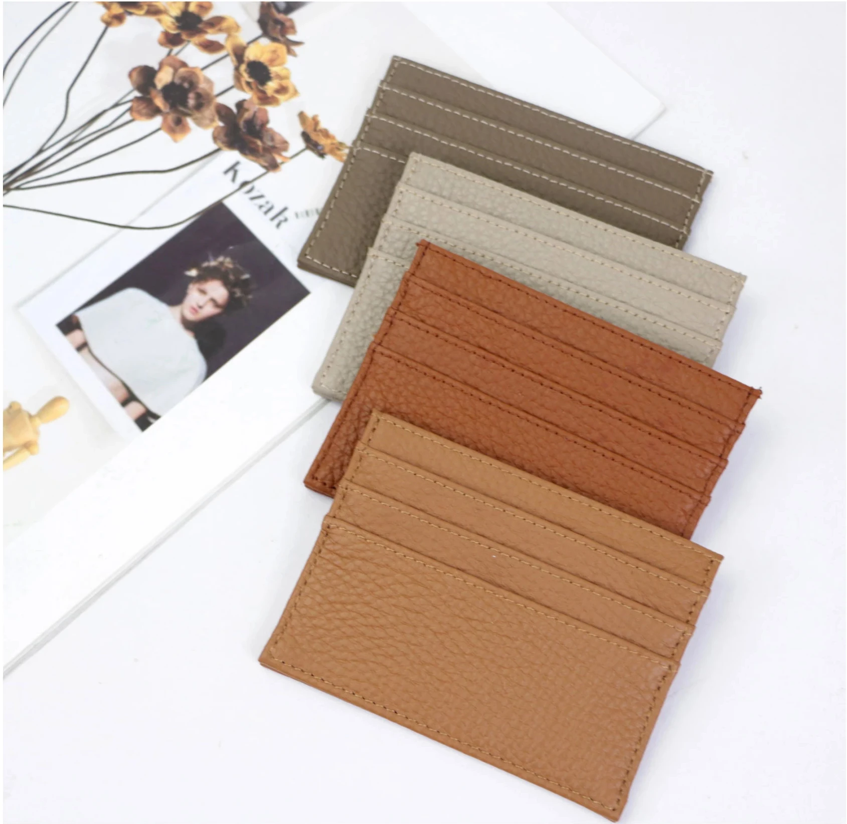 Wholesale Cheap Customized Logo Card Holder Business Pu Leather Id