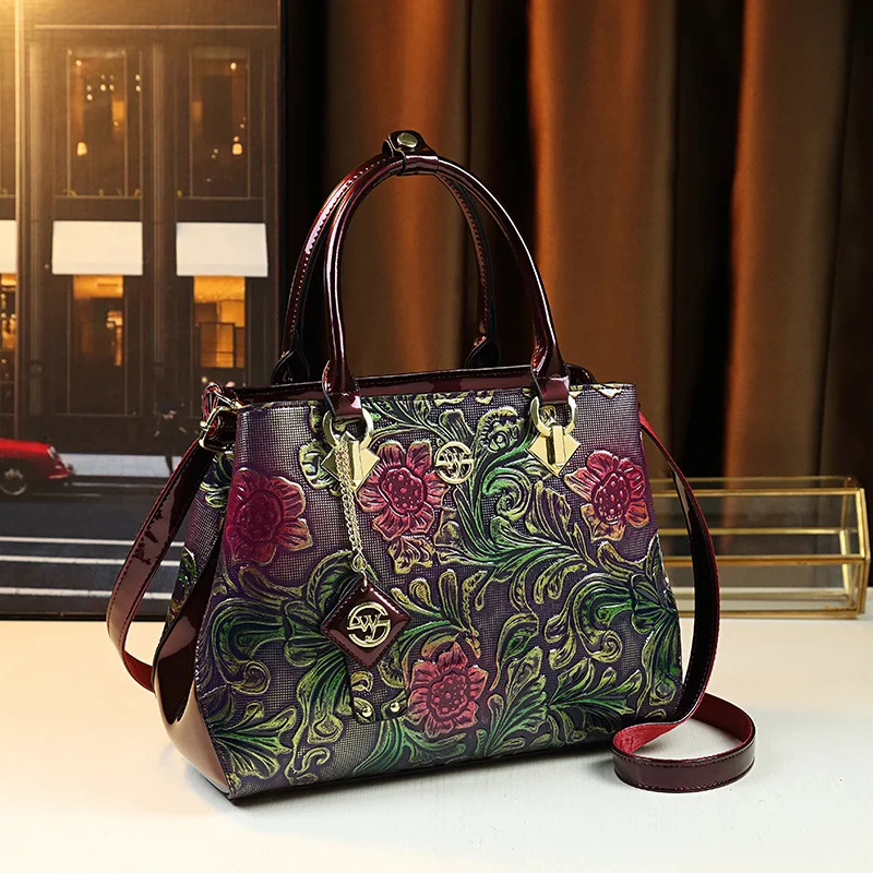 Luxury Vintage Chinese Style PU Leather Handbag