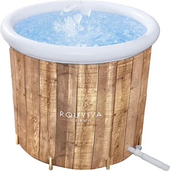 BAFAN Custom Wood Grain Portable Baths For Recovery Cold Plunge Therapy Tub Portable Fitness Large Ice Bath Tubs