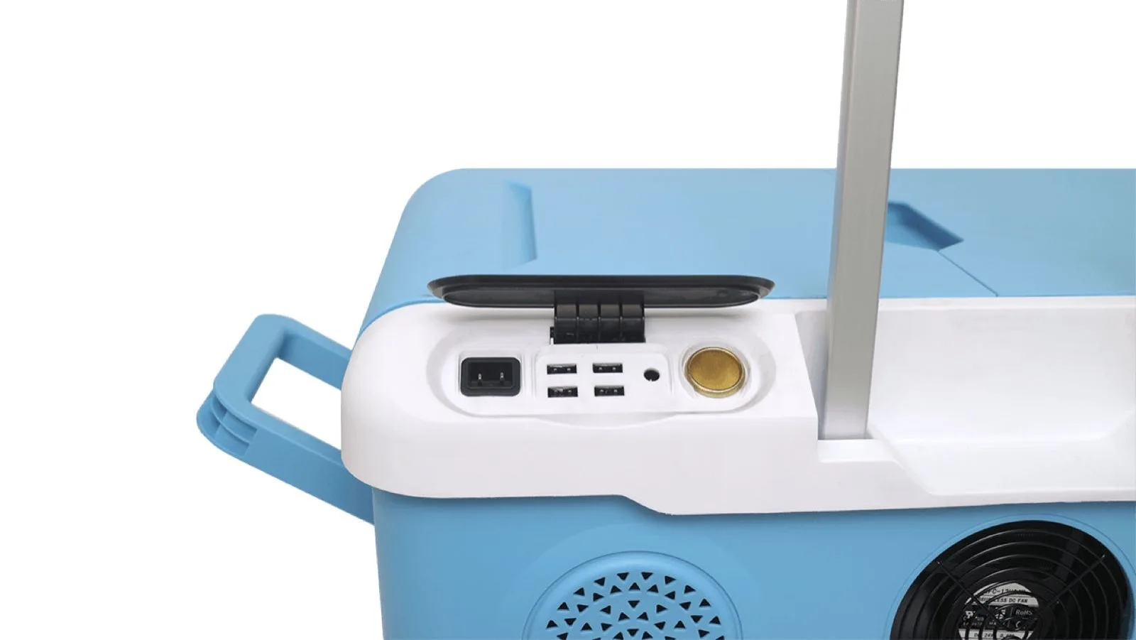 Outdoor Party Refrigerator with bluetooth Speaker 12V Portable Compressor Car Fridge Freezer with Handle and Wheel