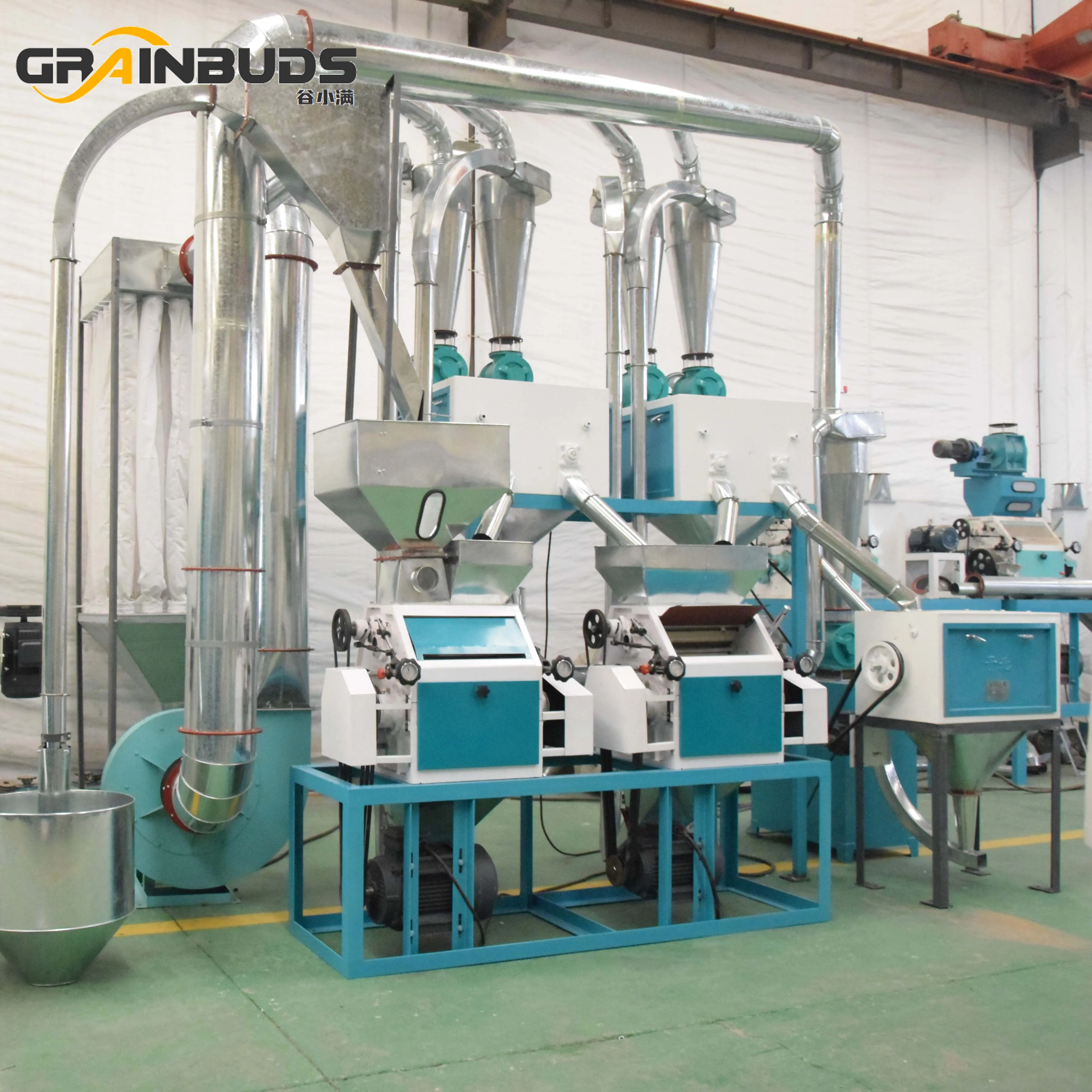 Small Scale 5 Tons/day Rice Miller Semolina Wheat Flour Milling Plant Maize Flour Grinding Mill Machine