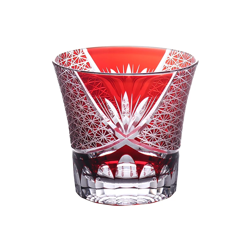 wholesale custom hand-carved color whiskey glass