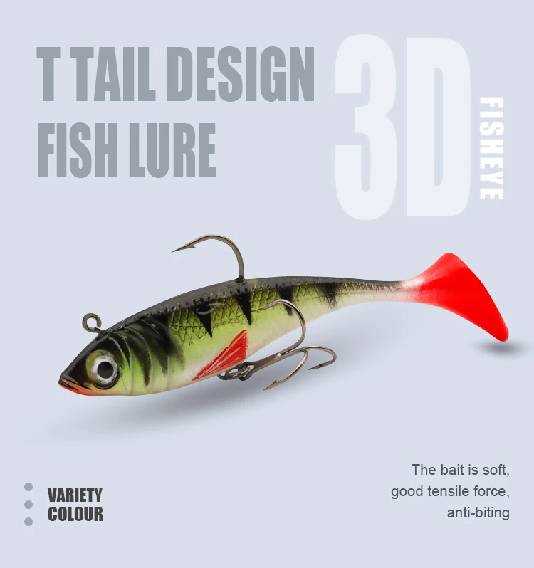 9cm 18g Lead Fishing Lure 2204gl42 Jig Head Tackle Pesca Plastic T Tail