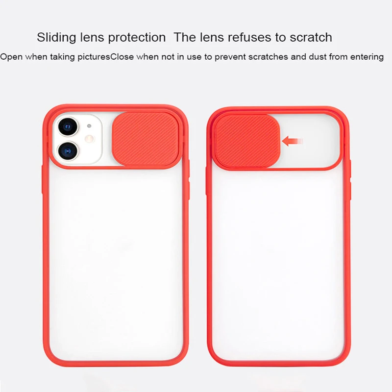 For Xiaomi Redmi Note 9 Pro 9S 10X 4G Clear Hard Phone Casing Sliding Push Window With Lens Protection Cover Matte Case