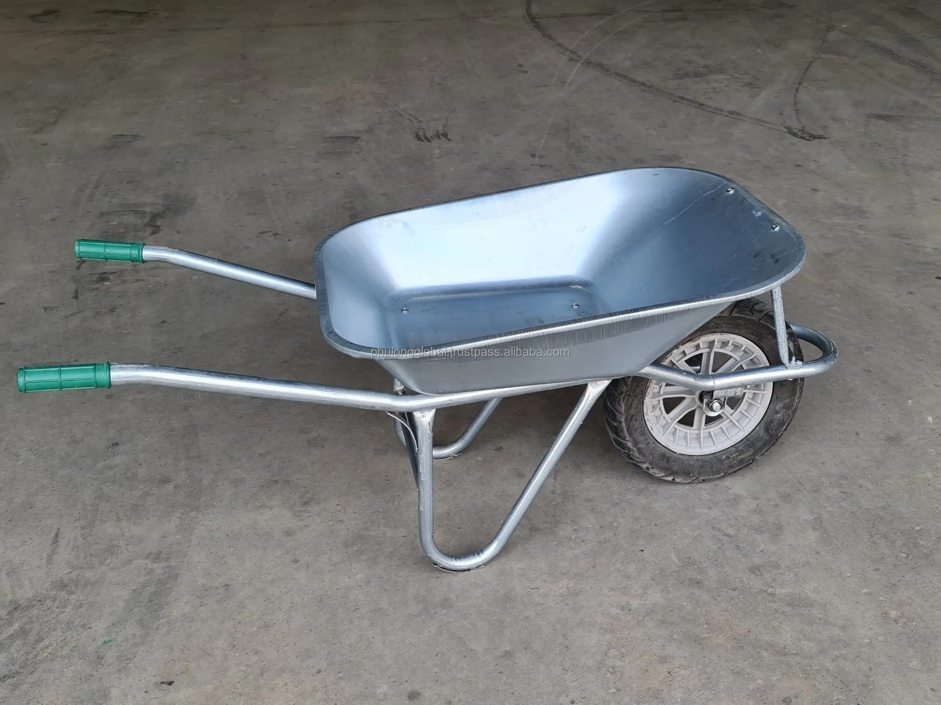 70l Galvanized Garden Wheel Barrow Wheelbarrow Single Wheel